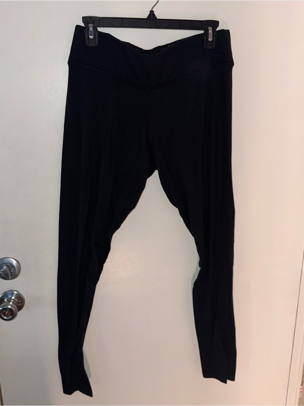 Black High-Waist Leggings -PINK